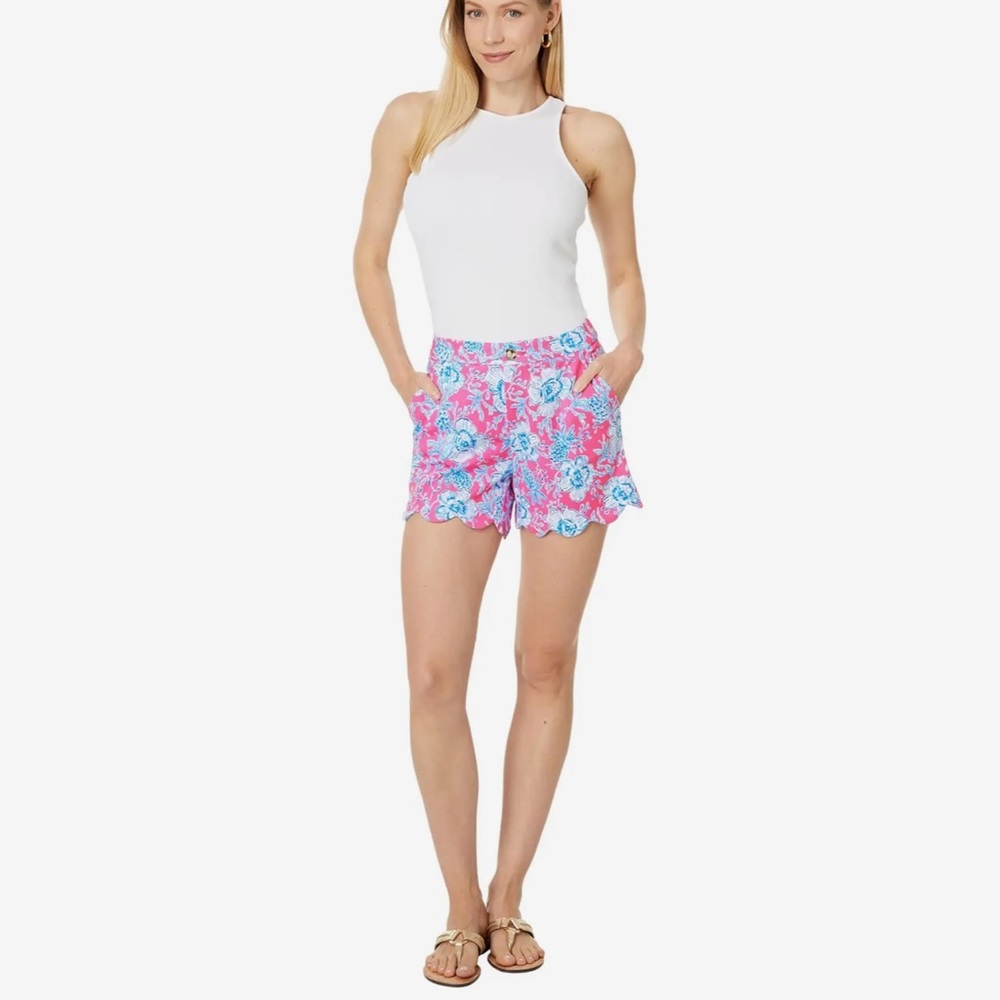 Floral Women's Shorts - Pink and Blue